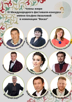 Члены жюри III Международного фестиваля конкурса имени Альфии Авзаловой  в номинации «Вокал»